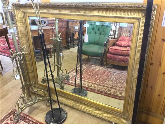 Victorian large rectangular gilt-framed mirror